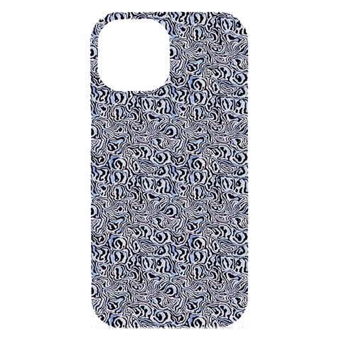 Blue Black Snake Pattern iPhone 15 Black UV Print PC Hardshell Case from ArtsNow.com Front