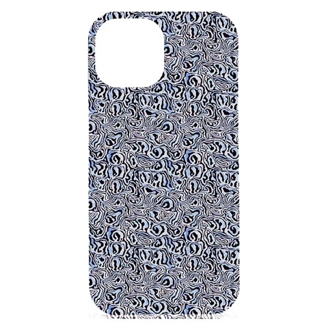 Blue Black Snake Pattern iPhone 15 Plus Black UV Print PC Hardshell Case from ArtsNow.com Front
