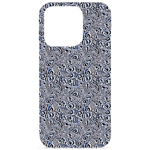 Blue Black Snake Pattern iPhone 15 Pro Black UV Print PC Hardshell Case from ArtsNow.com Front