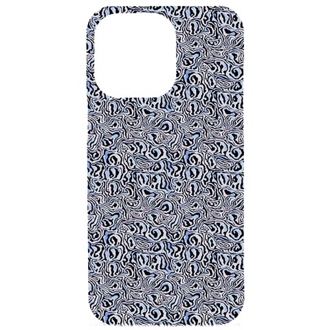 Blue Black Snake Pattern iPhone 15 Pro Max Black UV Print PC Hardshell Case from ArtsNow.com Front