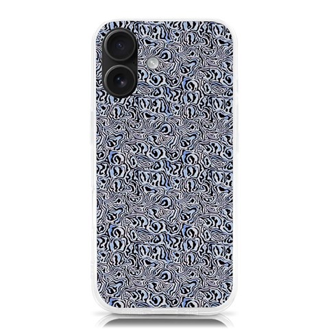 Blue Black Snake Pattern iPhone 16 TPU UV Print Case from ArtsNow.com Front