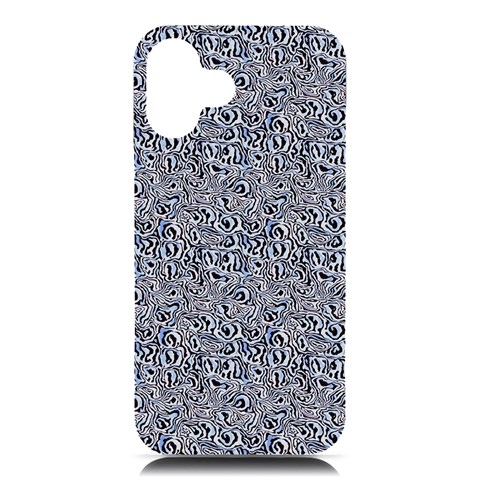 Blue Black Snake Pattern iPhone 16 Plus Black UV Print PC Hardshell Case from ArtsNow.com Front
