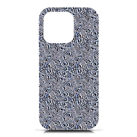 Blue Black Snake Pattern iPhone 16 Pro Black UV Print PC Hardshell Case from ArtsNow.com Front