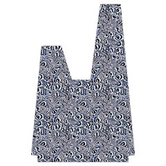 Blue Black Snake Pattern Japanese Wrist Knot Bag from ArtsNow.com Back Inisde