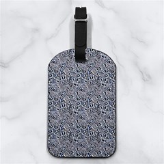 Blue Black Snake Pattern Nappa Leather Luggage Tag Rectangle from ArtsNow.com Front