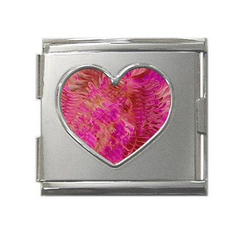 Tondo Mega Link Heart Italian Charm (18mm) from ArtsNow.com Front