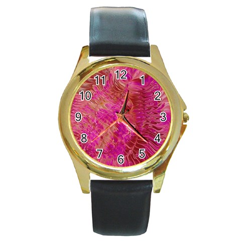 Tondo Round Gold Metal Watch from ArtsNow.com Front