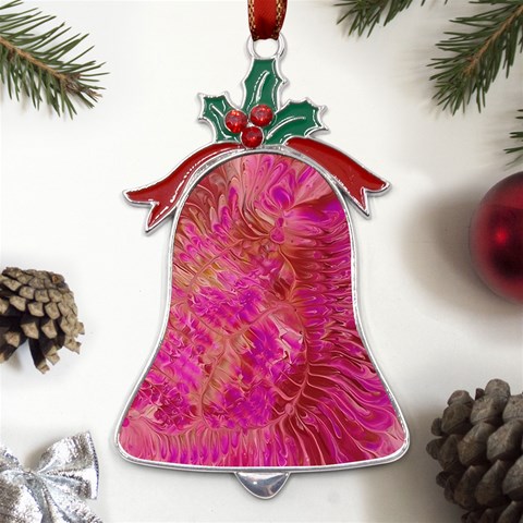 Tondo Metal Holly Leaf Bell Ornament from ArtsNow.com Front