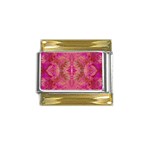 Tondo symmetry Gold Trim Italian Charm (9mm)