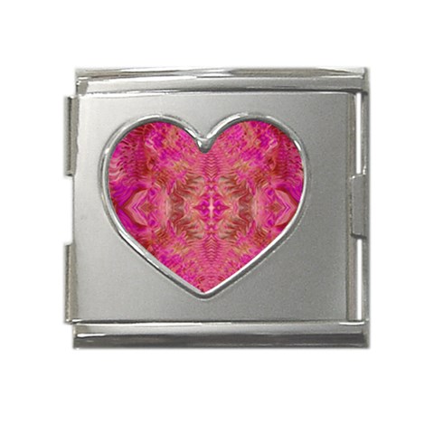 Tondo symmetry Mega Link Heart Italian Charm (18mm) from ArtsNow.com Front