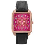 Tondo symmetry Rose Gold Leather Watch 