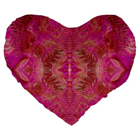 Tondo symmetry Large 19  Premium Flano Heart Shape Cushions from ArtsNow.com Front