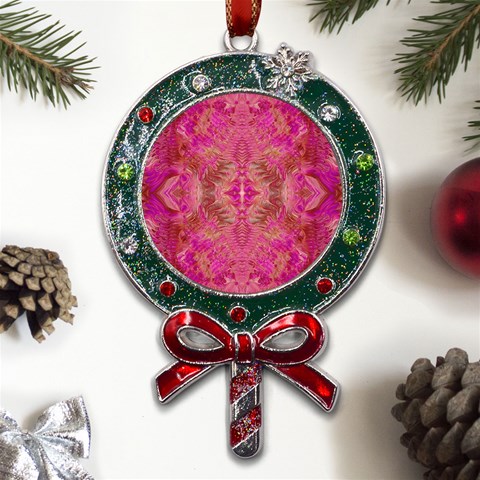 Tondo symmetry Metal X Mas Lollipop with Crystal Ornament from ArtsNow.com Front