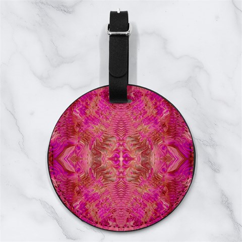 Tondo symmetry Nappa Leather Luggage Tag Round from ArtsNow.com Front