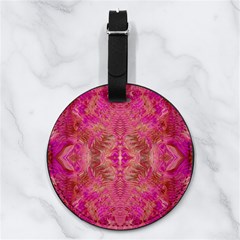Tondo symmetry Nappa Leather Luggage Tag Round from ArtsNow.com Front
