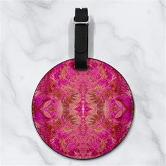 Tondo symmetry Nappa Leather Luggage Tag Round from ArtsNow.com Back