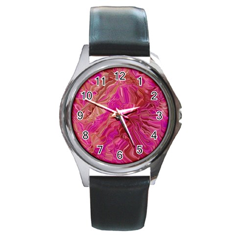 Tondo Wave I Round Metal Watch from ArtsNow.com Front