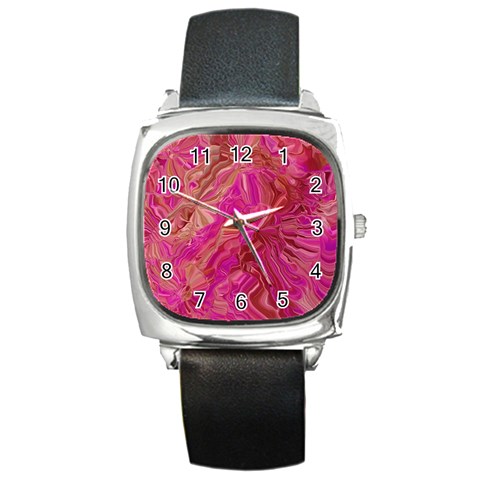 Tondo Wave I Square Metal Watch from ArtsNow.com Front