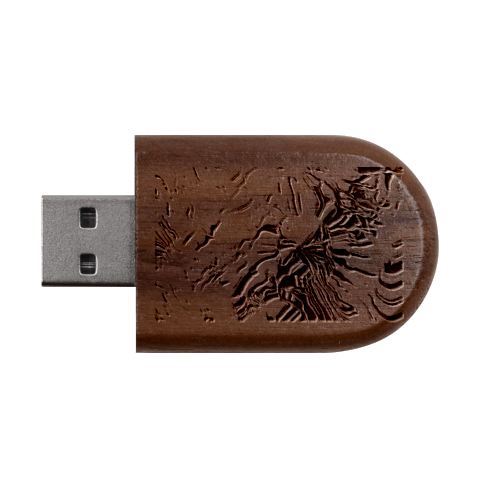 Tondo Wave I Wood Oval USB Flash Drive from ArtsNow.com USB
