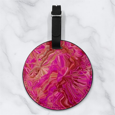 Tondo Wave I Nappa Leather Luggage Tag Round from ArtsNow.com Front