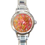 Acid green blend Round Italian Charm Watch