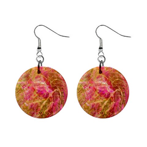 Acid green blend Mini Button Earrings from ArtsNow.com Front