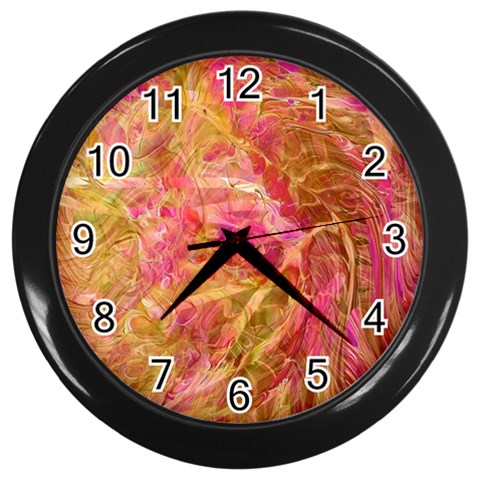 Acid green blend Wall Clock (Black) from ArtsNow.com Front
