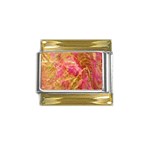 Acid green blend Gold Trim Italian Charm (9mm)