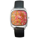 Acid green blend Square Metal Watch