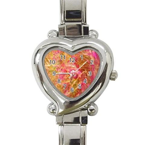 Acid green blend Heart Italian Charm Watch from ArtsNow.com Front