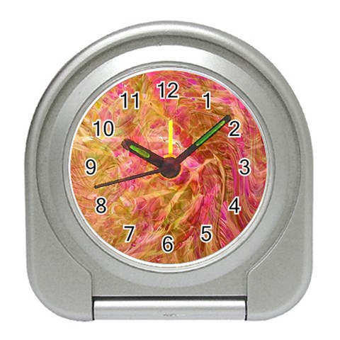 Acid green blend Travel Alarm Clock from ArtsNow.com Front