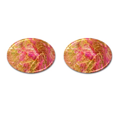 Acid green blend Cufflinks (Oval) from ArtsNow.com Front(Pair)