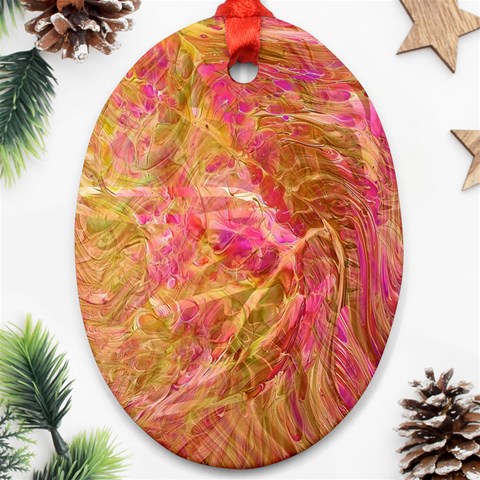 Acid green blend Oval Ornament (Two Sides) from ArtsNow.com Front