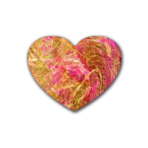 Acid green blend Rubber Coaster (Heart) from ArtsNow.com Front