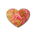 Acid green blend Rubber Heart Coaster (4 pack)