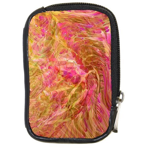Acid green blend Compact Camera Leather Case from ArtsNow.com Front