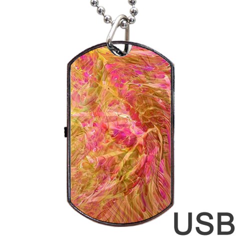 Acid green blend Dog Tag USB Flash (One Side) from ArtsNow.com Front