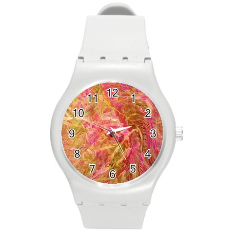 Acid green blend Round Plastic Sport Watch (M) from ArtsNow.com Front
