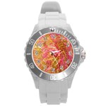 Acid green blend Round Plastic Sport Watch (L)