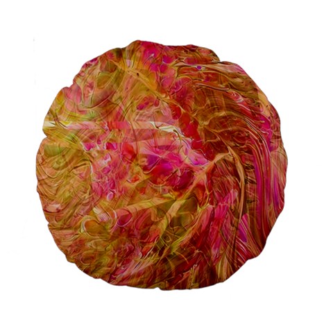 Acid green blend Standard 15  Premium Round Cushions from ArtsNow.com Front