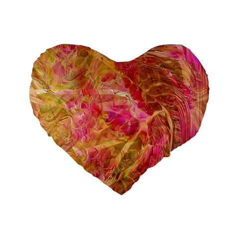 Acid green blend Standard 16  Premium Heart Shape Cushions from ArtsNow.com Front