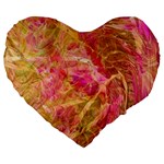 Acid green blend Large 19  Premium Heart Shape Cushions
