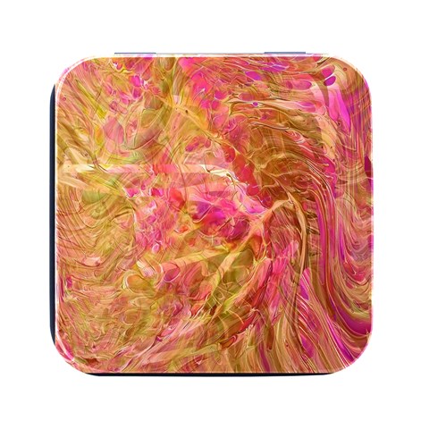 Acid green blend Square Metal Box (Black) from ArtsNow.com Front