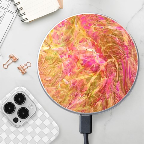 Acid green blend Wireless Fast Charger(White) from ArtsNow.com Front