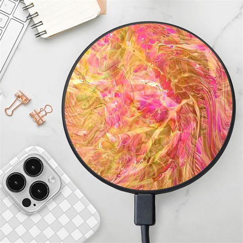 Acid green blend Wireless Fast Charger(Black) from ArtsNow.com Front