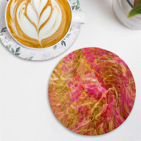 Acid green blend UV Print Round Tile Coaster from ArtsNow.com Front