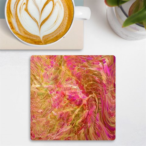 Acid green blend UV Print Square Tile Coaster  from ArtsNow.com Front
