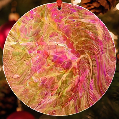 Acid green blend UV Print Acrylic Ornament Round from ArtsNow.com Front