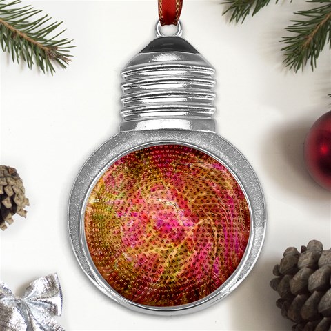 Acid green blend Metal Light Bulb Shape Ornament from ArtsNow.com Front