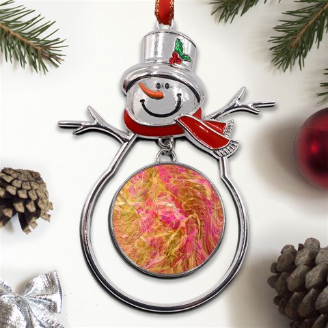 Acid green blend Metal Snowman Ornament from ArtsNow.com Front